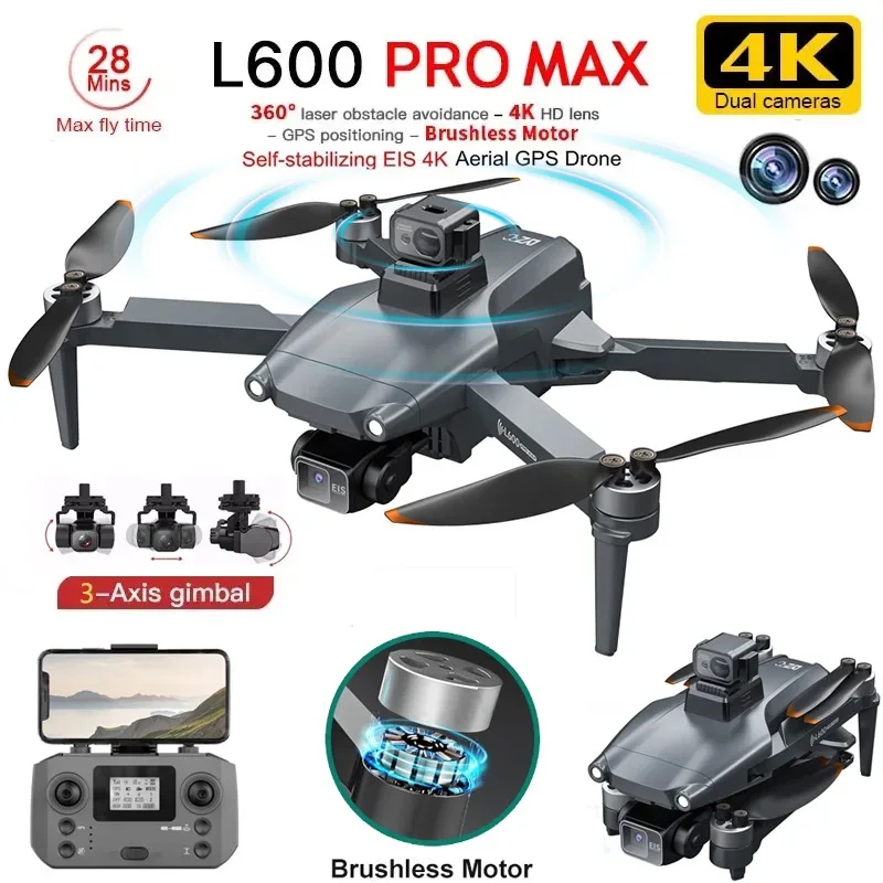 Drone Gimbal Brushless - L600 プロマックス GPS ドローンプロフェッショナル 4K 3