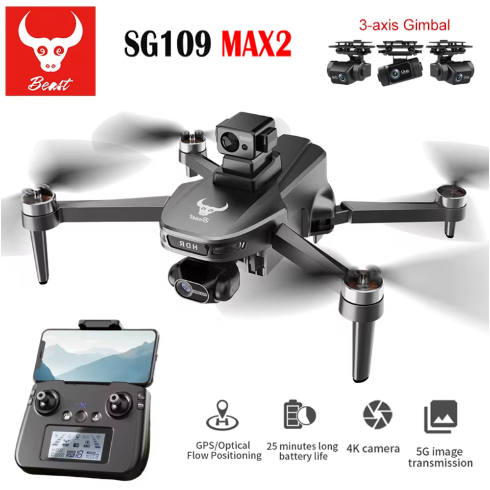 プロフェッショナルドローンsg109max2 fpv,8kカ - Drone Gimbal Brushless のレビューと価格